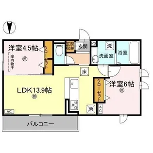 クランツ枝松【101号室】の間取り