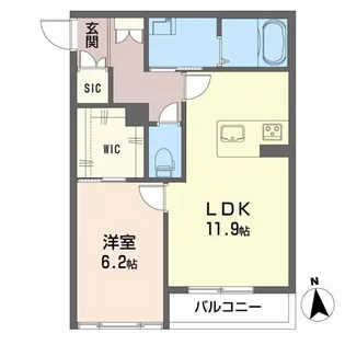 ほたる川【207号室】の間取り