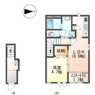 パルティール朝日ヶ丘【202号室】の間取り