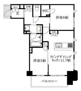 クレアホームズ松山大街道ザ プレミアム【402号室】の間取り