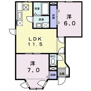 グリーンゲイブルズ 105【101号室】の間取り