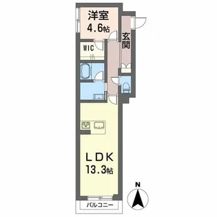 シャーメゾン萱町【202号室】の間取り
