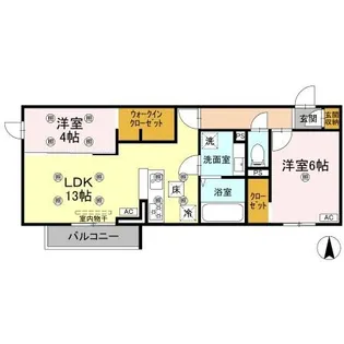 クランツ古川西 A棟【102号室】の間取り