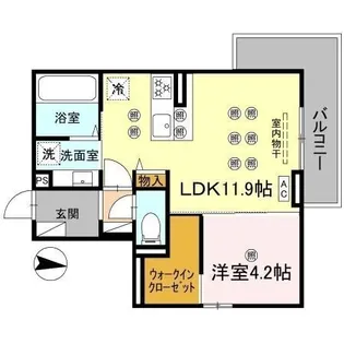 クランツ泉町【201号室】の間取り