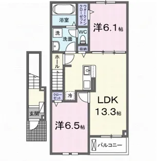 メグ クレール A【203号室】の間取り