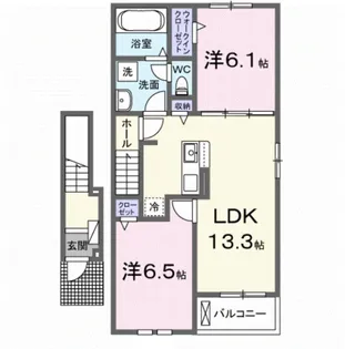 メグ クレール A【206号室】の間取り