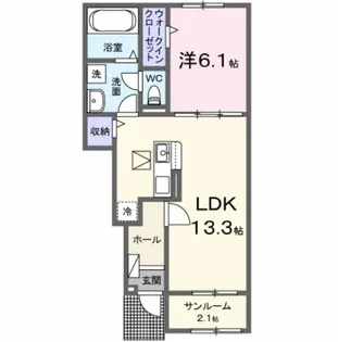 アルバ B【105号室】の間取り