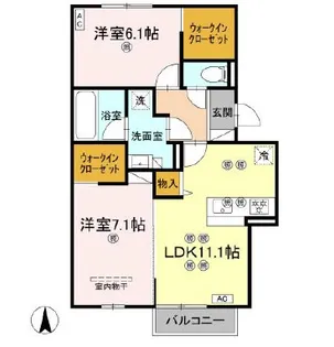 アヴェニュー ルポ【203号室】の間取り