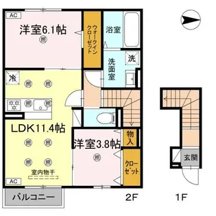 THREE ROOTS【201号室】の間取り