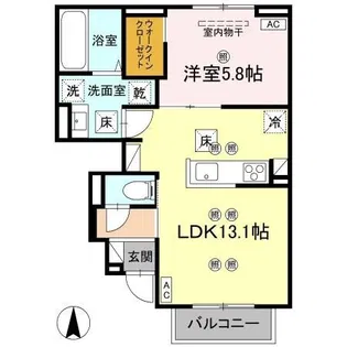 VENTO LIEN A棟【102号室】の間取り