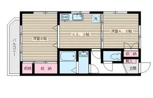 3245-セラ若宮【203号室】の間取り