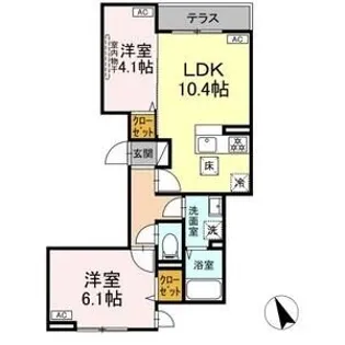 D001−セレスティア鷺宮【1階】の間取り