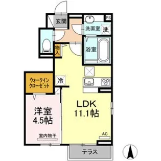 D011−パレルモ【128号室】の間取り