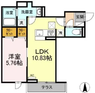 D015−エクセリア中村北【303号室】の間取り