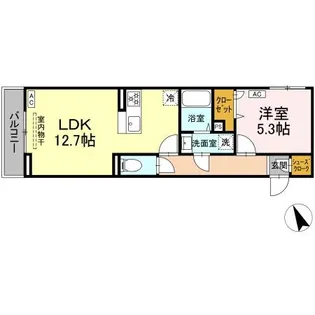 D001−セレスティア鷺宮【2階】の間取り