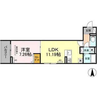 D019−アヴァンス中村南【2階】の間取り