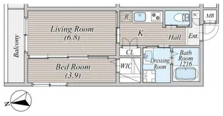 CLIVIA市川大門通り【102号室】の間取り
