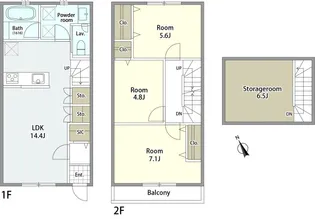 千葉県市川市国分2丁目【タウンハウス】の間取り