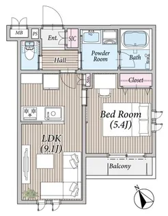 TERRACE CLIVIA 南八幡【301号室】の間取り