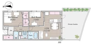 CLIVIA東菅野【101号室】の間取り
