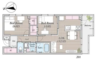 CLIVIA東菅野【301号室】の間取り