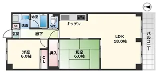 Uresidence緑地公園【507号室】の間取り