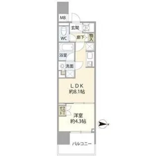 オープンレジデンシア大須FRONT【11階】の間取り