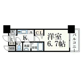 1Kの間取り画像