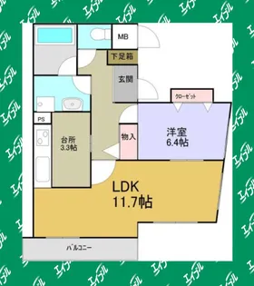 ラッフル千代田【5階】の間取り