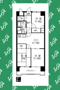 ジュフク松本【6階】の間取り