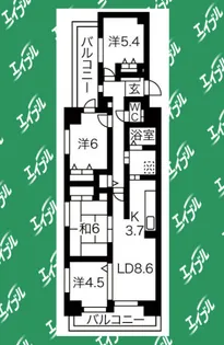 バンベール金山【3階】の間取り