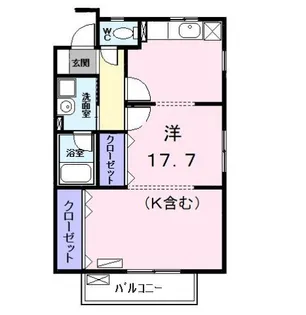 コーポ上流Ⅰ【1階】の間取り