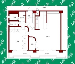 1LDKの間取り画像