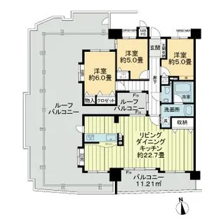 ライオンズマンション築地口弐番館【13階】の間取り