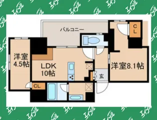 2LDKの間取り画像