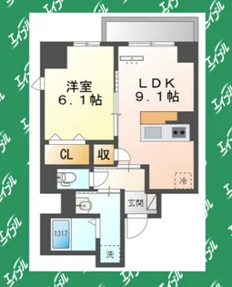 THE BLOSSOM 新栄【2階】の間取り