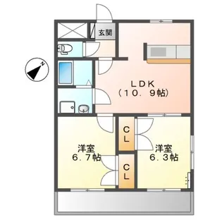アドバンス大東【2階】の間取り