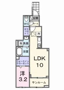 サニーコート伏見【1階】の間取り
