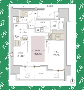 ローレルアイ名古屋大須【2階】の間取り