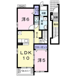 オレンジ ハウス B【2階】の間取り