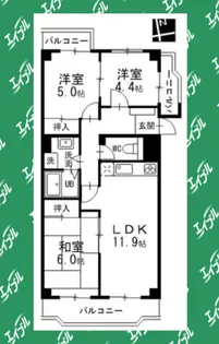 イトーピア上前津【3階】の間取り