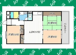 第5グランドハイツ服部【3階】の間取り