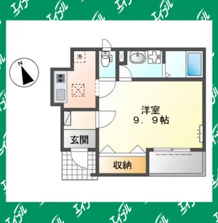 オ ソレイユ呼続【1階】の間取り