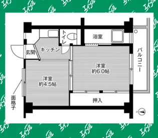 ビレッジハウス山中1号棟【0203号室】の間取り