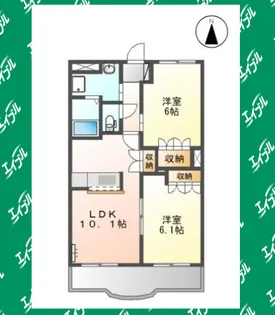 グランディール東海【3階】の間取り