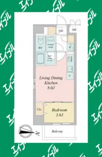 ヴェルデシア名駅南(旧ルネフラッツ名駅南)【9階】の間取り