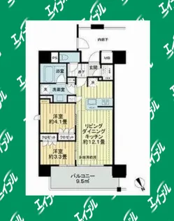 デュオヒルズ千種【15階】の間取り