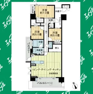 ライオンズプレイズ鳴海タワー【18階】の間取り