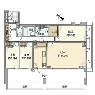アネシア本山【1階】の間取り