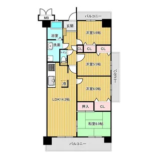 スペリアシティ名南アネックス1【2階】の間取り
